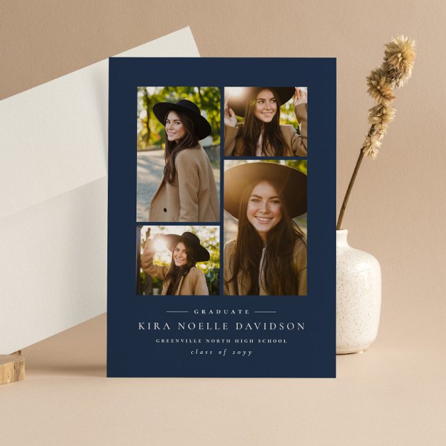 Foto Collage einfache Marine Abschluss Ankündigung (Von Creator hochgeladen)