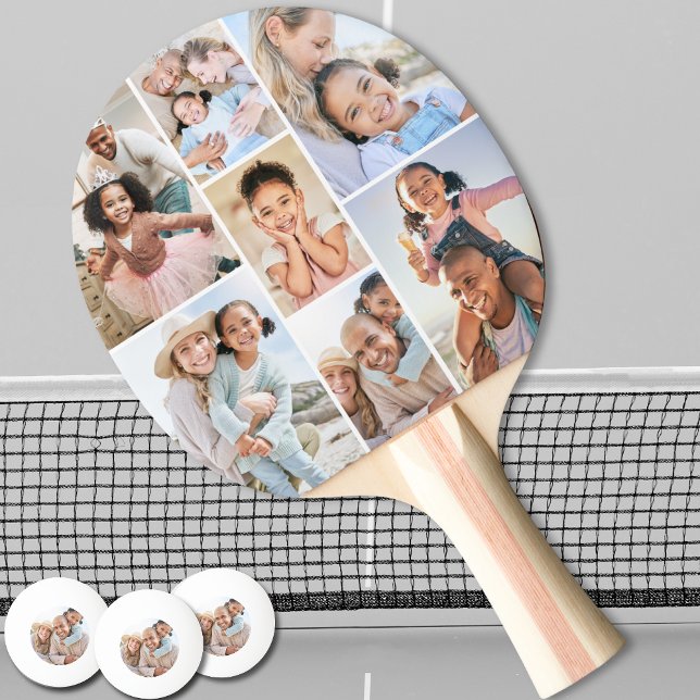 Foto Collage Einfaches Elegantes Bild Tischtennis Schläger (Photo Collage Simple Elegant Picture Ping Pong Paddle)