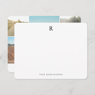 Foto Collage Elegantes Monogramm für die Minimalis Mitteilungskarte