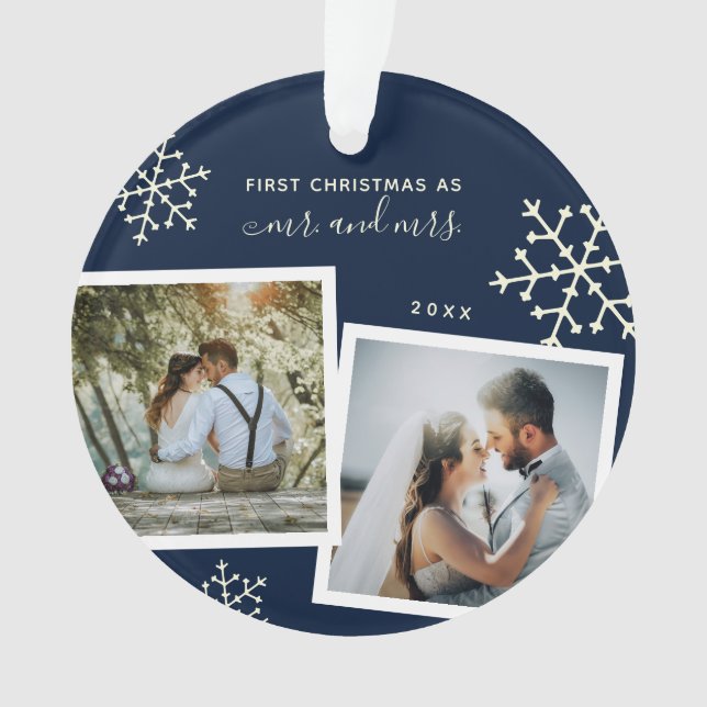 Foto Collage Erster Weihnachtsmann Frau Mit Monogr Ornament (Vorderseite)