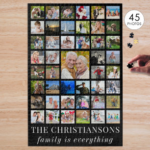 Foto-Collage FAMILIE IST ALLES Schwarz Puzzle