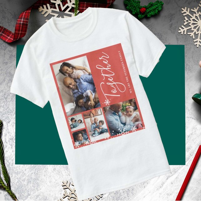 Foto Collage Familie Moderne personalisierte Weihn T-Shirt (Von Creator hochgeladen)