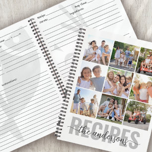 Foto-Collage Familienmonogramm Rezeptbuch Notizbuch