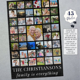 Foto Collage FAMILY IST ALLES Schwarz Puzzle