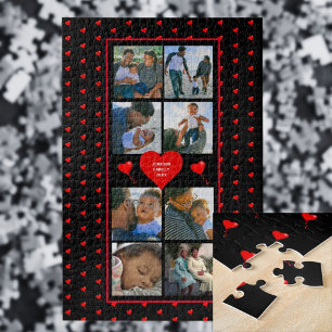 Foto Collage Family Personalisiert Red Heart & Nam Puzzle