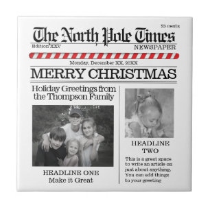 Foto-Collage-Feiertags-Weihnachtsname Vorlage Fliese