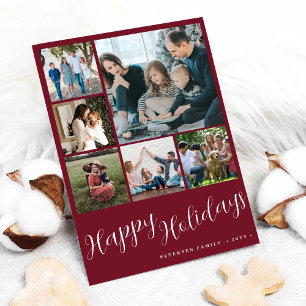 Foto-Collage Frohe Feiertage Schriftzug Weihnachte Feiertagskarte