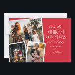 Foto Collage Frohe Weihnachten Rot und Weiß Einladung<br><div class="desc">Verbringen Sie Feiertagsstimmung mit unserer personalisierten Weihnachtskarte mit einer festlichen Foto-Collage! Dieses elegante Design präsentiert drei Ihrer Lieblings-Fotos, gerahmt in einem klassischen Rot-Weiß-Stil. Diese Karte eignet sich ideal, um besondere Erinnerungen mit Familie und Freunden zu teilen. Sie verbindet modernen Stil mit einem zeitlosen Urlaubsatmotiv. Personalisieren Sie die Nachricht und die...</div>