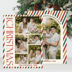 Foto Collage Frohe Weihnachtsgeschichte Retro Stre Feiertagskarte