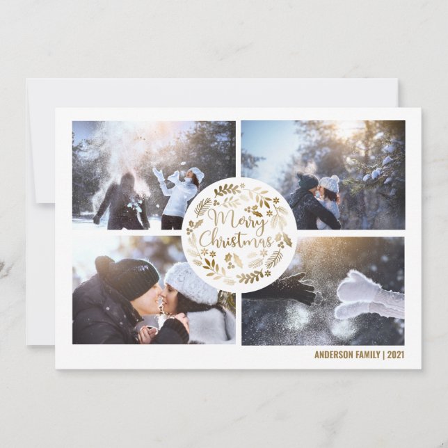 Foto Collage Frohe Weihnachtskarte Feiertagskarte (Vorderseite)