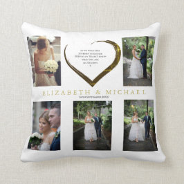 Foto-Collage für Hochzeiten Einfaches Herzangebot Kissen