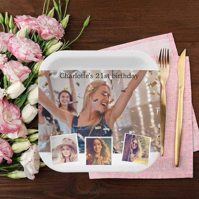 Foto-Collage Geburtstagsparty Pappteller (Von Creator hochgeladen)