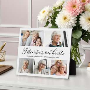 Foto-Collage-Gedenktafel 'Für immer in unseren Her Fotoplatte