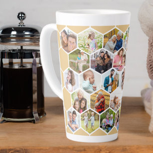 Foto Collage Geometric Hexagon 28 Picture Tall Milchtasse