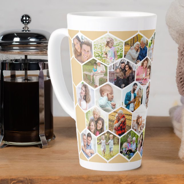Foto Collage Geometric Hexagon 28 Picture Tall Milchtasse (Von Creator hochgeladen)