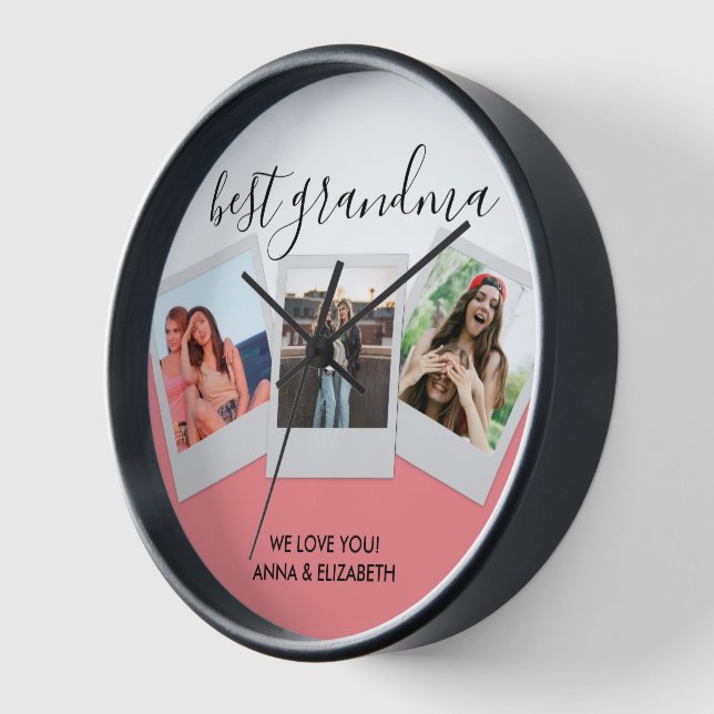 Foto Collage Geschenk für Oma Best Nana Niedlich Uhr (Winkel)