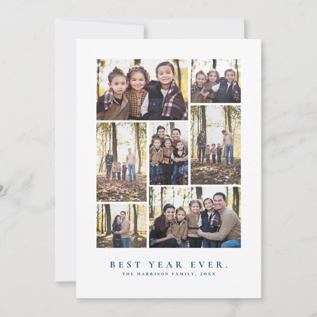 Foto Collage glücklich neues Jahr Feiertagskarte (Vorderseite)