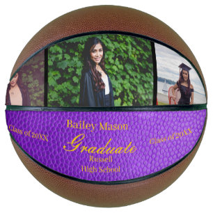 Foto Collage Gold Lila Abschluss Basketball
