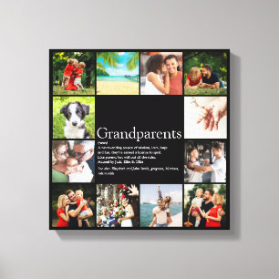 Foto Collage Großeltern Spaß Modernes Angebot Leinwanddruck