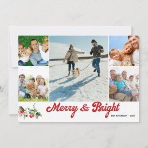 Foto-Collage Handgeschrieben Frohe Weihnachten Einladung