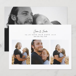 Foto-Collage handgeschriebene Hochzeit Save The Date