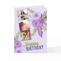 Foto Collage "Happy Birthday" Violet Lila