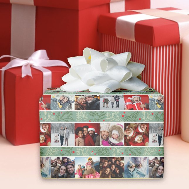 Foto Collage Happy Holiday Geschenkpapier (Von Creator hochgeladen)