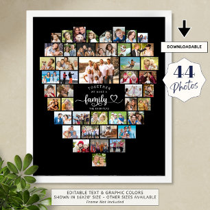 Foto Collage Heart zusammen machen wir eine Famili Poster