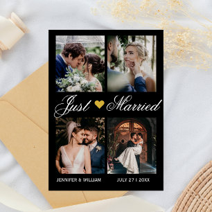 Foto-Collage Hochzeit Verkündigung Gerade Geheirat Einladung