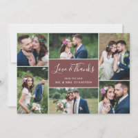 Foto Collage Hochzeit Vielen Dank Flat Card| Ziege