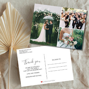 Foto Collage Hochzeit Vielen Dank Postkarte