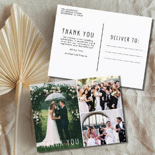 Foto Collage Hochzeit Vielen Dank Postkarte