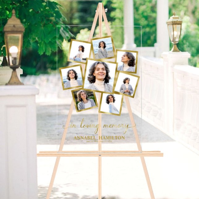 Foto Collage in Love Memory Memorial-Signatur Acrylschild (Von Creator hochgeladen)