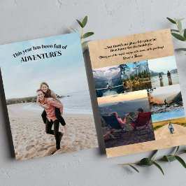 Foto Collage Jahr der Abenteuer Reisen Feiertagskarte