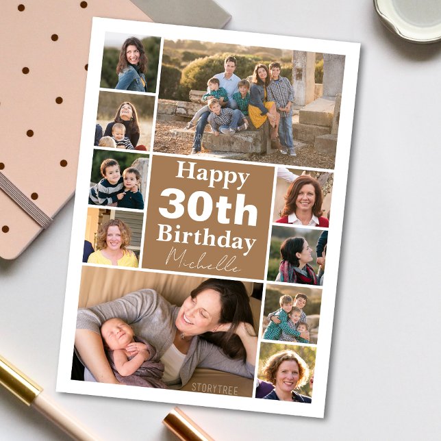 Foto Collage Jede altersgerechte Geburtstagskarte (Personalize the collage birthday greeting card to create a special keepsake for your loved one!)