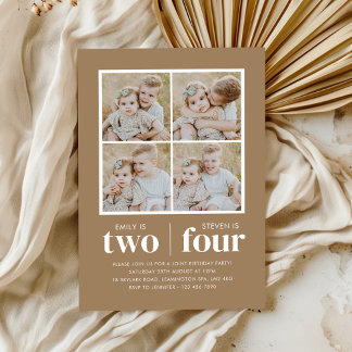 Foto Collage Joint Geburtstag Einladung