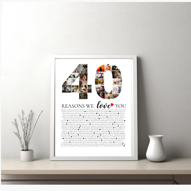 Foto Collage Jubiläum 40 Gründe, warum wir Liebe Poster (Von Creator hochgeladen)