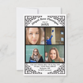 Foto Collage Lace - 3x5 Grad Bekanntgabe Einladung