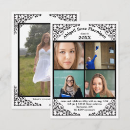 Foto Collage Lace - 3x5 Grad Bekanntgabe Einladung