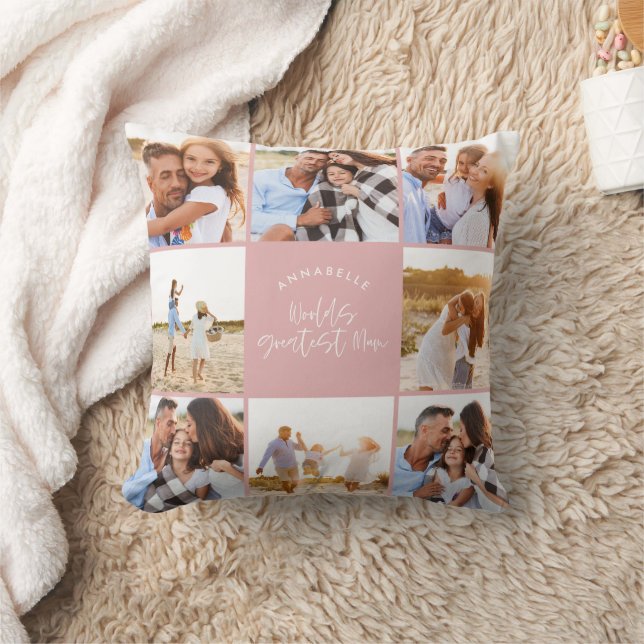 Foto Collage mädchenhafte rosa mädchenhafte Mütter Kissen (Decke)