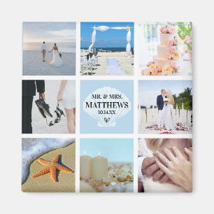 Foto Collage Magnet Gastgeschenk Hochzeit Seashell
