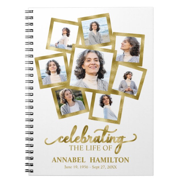 Foto Collage Memorial Beerdigung Gastbuch Notizblock (Vorderseite)