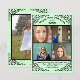 Foto Collage Mint Lace - 3x5 Grad Ankündigung