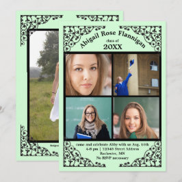 Foto Collage Mint Lace - Abschluss Ankündigung