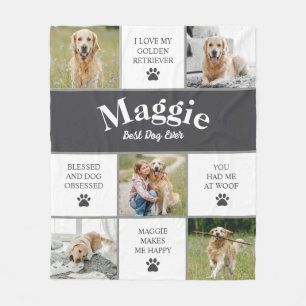 Foto-Collage mit Haustierhund Fleecedecke