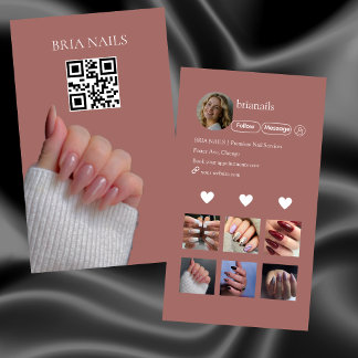 Foto-Collage Moderne Nageltechnikerin QR-Code Visitenkarte