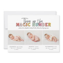 Foto Collage moderne Triole Geburtsankündigung