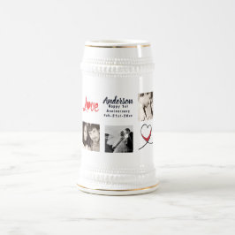 Foto Collage - Modernes Hochzeitsstipendium Bierglas