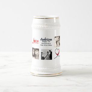 Foto Collage - Modernes Hochzeitsstipendium Bierglas