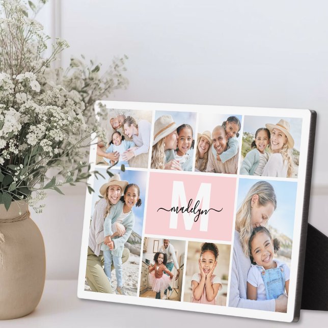 Foto-Collage-Monogramm-Bild Fotoplatte (Photo Collage Monogram Picture Plaque)
